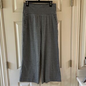 Cabi Bombshell Wide Leg Crop Pants Women’s Size Medium Black White High Rise